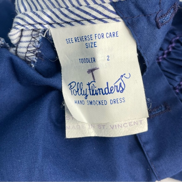 Vintage Polly Flinders Girls Hand Smocked Dress Apron Style 2T ✔️Flaw - Picture 10 of 14